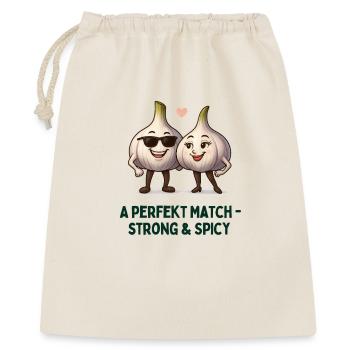 Amour de l’ail duo fort et épicé dessin animé - Sac cadeau 40 x 50 cm - nature - Devant