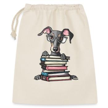 Un joli livre de lecture pour chiens lévriers avec des lunettes - Sac cadeau 40 x 50 cm - nature - Devant