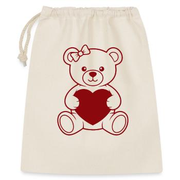 Ours au cœur avec arc - Sac cadeau 40 x 50 cm - nature - Devant