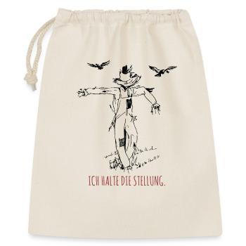 Ich halte die Stellung Lustiges Shirt  - Geschenkbeutel aus Baumwolle (40 x 50 cm) - Natur - Vorne