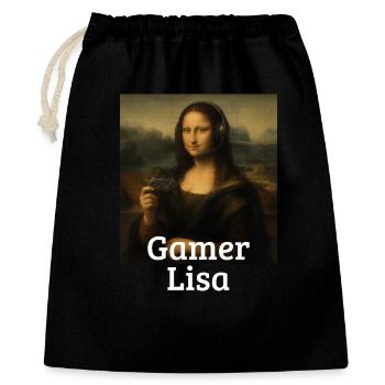 Gamer Lisa Leonardo Da Vinci Video Game Mona Lisa - Gift Bag 40 x 50 cm - black - Front