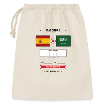 Spanien gegen Saudi-Arabien Fußballscorecard - Geschenkbeutel aus Baumwolle (40 x 50 cm) - Natur - Vorne