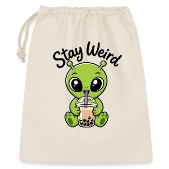 Sticker bizarre de bubble tea vert Alien Stay Bizarre - Sac cadeau 40 x 50 cm - nature - Devant