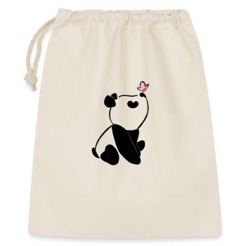 Panda avec papillon – Motif d’animal mignon - Sac cadeau 40 x 50 cm - nature - Devant