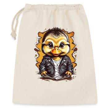 Cute duck with leather jacket - Gift Bag 40 x 50 cm - nature - Front