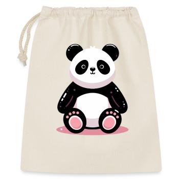 Panda - Geschenkbeutel aus Baumwolle (40 x 50 cm) - Natur - Vorne