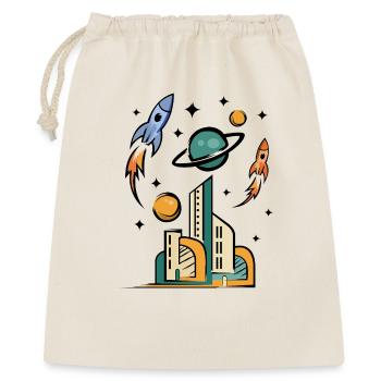 Ville futuriste avec des fusées - Sac cadeau 40 x 50 cm - nature - Devant