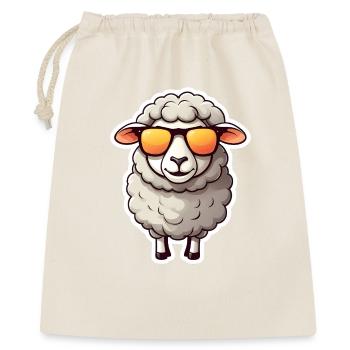 Lässiges Schaf mit Sonnenbrille - Geschenkbeutel aus Baumwolle (40 x 50 cm) - Natur - Vorne