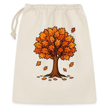 Herbstbaum in Flammorange - Geschenkbeutel aus Baumwolle (40 x 50 cm) - Natur - Vorne