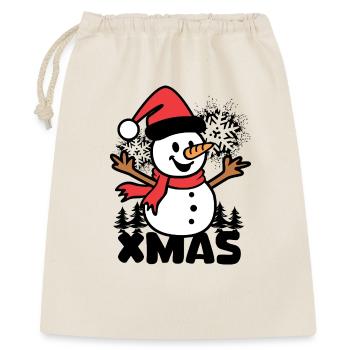 Joyeux Noël Dessin animé bonhomme de neige - Sac cadeau 40 x 50 cm - nature - Devant