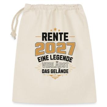 Rente 2027 Rentner Rentnerin Legende Ruhestand - Geschenkbeutel aus Baumwolle (40 x 50 cm) - Natur - Vorne