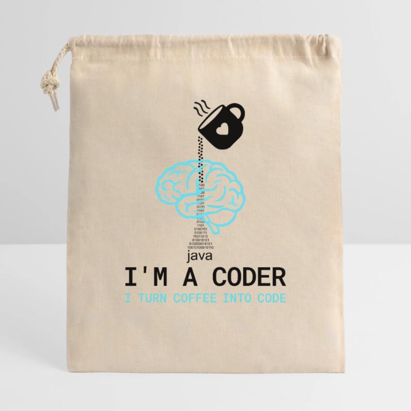 T-shirt Coder : Du café dans le code – Nerdy Programmie Sac cadeau 40 x 50 cm