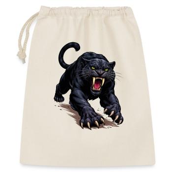 Schwarzer Panther Angriff - Geschenkbeutel aus Baumwolle (40 x 50 cm) - Natur - Vorne