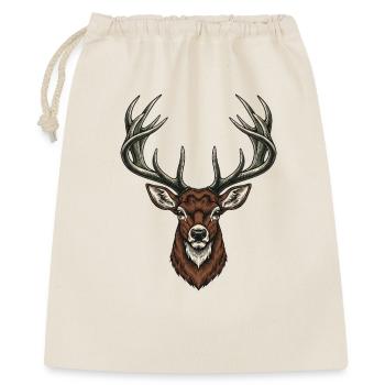 Stag Head Vintage-Gravur - Geschenkbeutel aus Baumwolle (40 x 50 cm) - Natur - Vorne