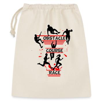 Obstacle Course Race – Full Action Silhouette - Gift Bag 40 x 50 cm - nature - Front