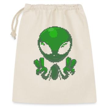 Pixel Green Alien Peace Sign - Gift Bag 40 x 50 cm - nature - Front