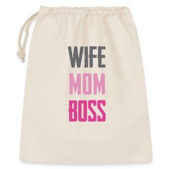 Wife Mom – Strong Role Statement - Gift Bag 40 x 50 cm - nature - Front