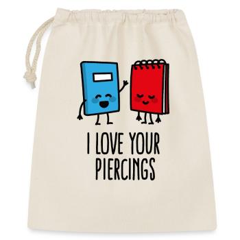 Funny piercers, piercing, I love your piercings - Gift Bag 40 x 50 cm - nature - Front
