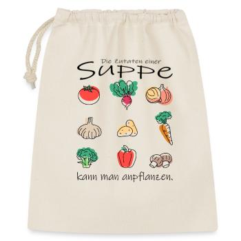 Gemüse Suppe - Geschenkbeutel aus Baumwolle (40 x 50 cm) - Natur - Vorne