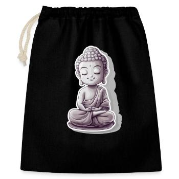 Meditierender Buddha mit ruhigem Ausdruck - Geschenkbeutel aus Baumwolle (40 x 50 cm) - Schwarz - Vorne