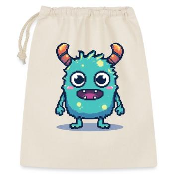 8 bits mignon pixel monstre style rétro des années 90 - Sac cadeau 40 x 50 cm - nature - Devant