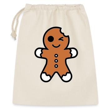 Funny bitten gingerbread man christmas - Gift Bag 40 x 50 cm - nature - Front
