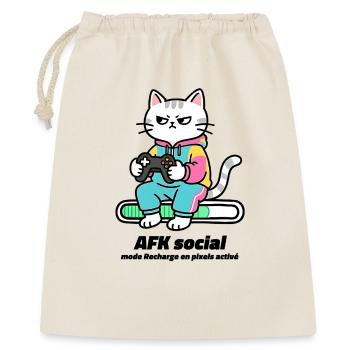 Gamer AFK Social, mode recharge en pixels activé - Sac cadeau 40 x 50 cm - nature - Devant