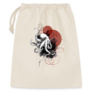 Poulpe blanche – Style artistique à l’encre - Sac cadeau 40 x 50 cm - nature - Devant