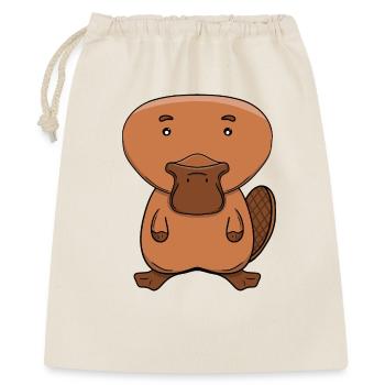 Niedlicher Schnabeltier Kawaii Australischer Tier-Cartoon - Geschenkbeutel aus Baumwolle (40 x 50 cm) - Natur - Vorne
