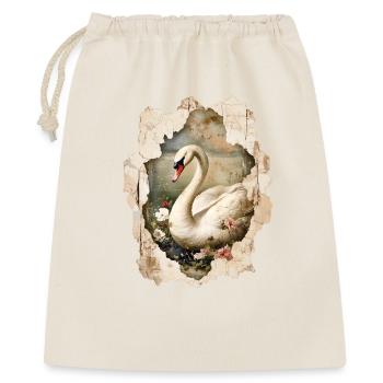 Schwan - Geschenkbeutel aus Baumwolle (40 x 50 cm) - Natur - Vorne