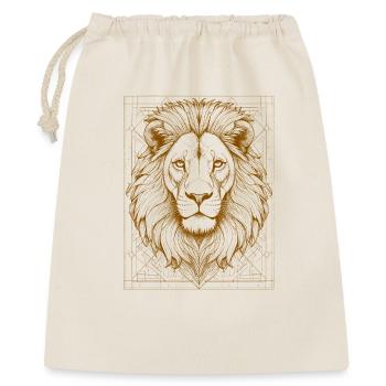 Tête de lion géométrique ornée - Sac cadeau 40 x 50 cm - nature - Devant