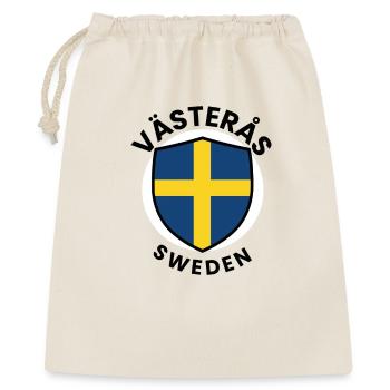 Schwedisches Flaggen-Schildemblem - Geschenkbeutel aus Baumwolle (40 x 50 cm) - Natur - Vorne