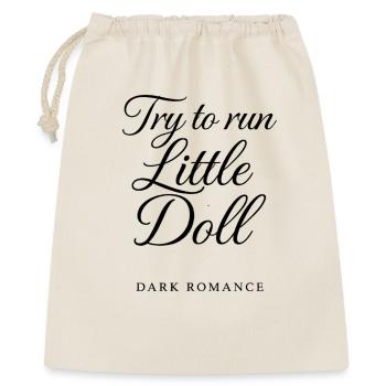 Try to run little doll - Geschenkbeutel aus Baumwolle (40 x 50 cm) - Natur - Vorne