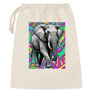 Elefant - Geschenkbeutel aus Baumwolle (40 x 50 cm) - Natur - Vorne