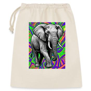 Elefant - Geschenkbeutel aus Baumwolle (40 x 50 cm) - Natur - Vorne