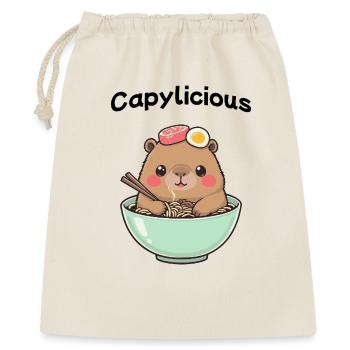 Capybara Ramen T-Shirt – Kawaii Japanese Food - Gift Bag 40 x 50 cm - nature - Front