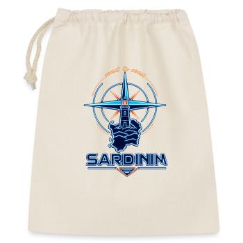 Neon lighthouse compass Sardinia travel badge - Geschenkbeutel aus Baumwolle (40 x 50 cm) - Natur - Vorne