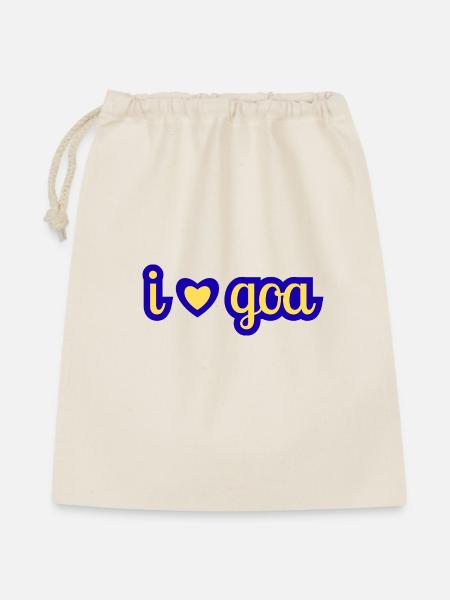 Ich liebe Goa Herz-Design - Geschenkbeutel aus Baumwolle (40 x 50 cm) - Natur