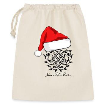 Bach seal / monogram / coat of arms with Santa Claus cap - Gift Bag 40 x 50 cm - nature - Front