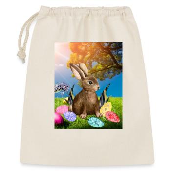 Lapin de Pâques du printemps avec des œufs de Pâques - Sac cadeau 40 x 50 cm - nature - Devant