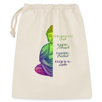 Buddha Farbpalette Erde Liebe Freiheit - Geschenkbeutel aus Baumwolle (40 x 50 cm) - Natur - Vorne