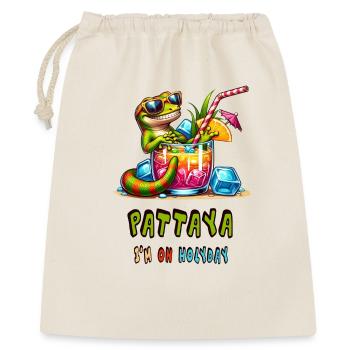 Gecko Pattaya Thailand Design - Geschenkbeutel aus Baumwolle (40 x 50 cm) - Natur - Vorne