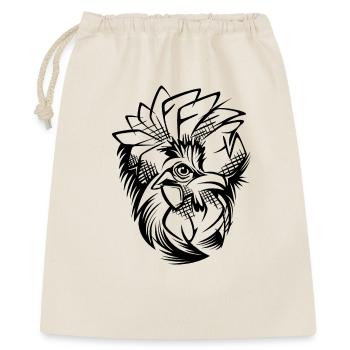🖤 Stylish Rooster Head – Sketching Design - Gift Bag 40 x 50 cm - nature - Front