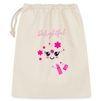 Délicieux avec un joli rouge à lèvres kawaii pour le visage - Sac cadeau 40 x 50 cm - nature - Devant