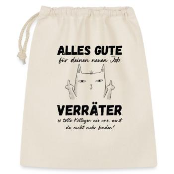Verräter Katze Kollegen Kolleginnen Abschied - Geschenkbeutel aus Baumwolle (40 x 50 cm) - Natur - Vorne