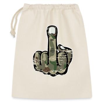 Mittelfinger Stinkefinger Design Armee - Geschenkbeutel aus Baumwolle (40 x 50 cm) - Natur - Vorne