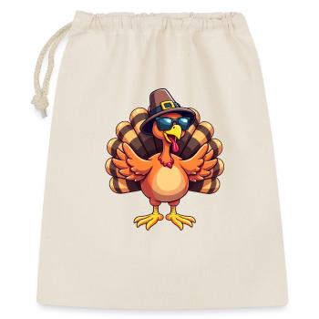 Thanksgiving Drôle Dinde de Thanksgiving - Sac cadeau 40 x 50 cm - nature - Devant