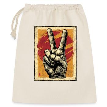 Signe de paix dans un style vintage - Sac cadeau 40 x 50 cm - nature - Devant