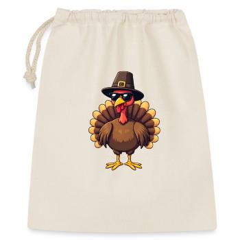 Thanksgiving Drôle Dinde de Thanksgiving - Sac cadeau 40 x 50 cm - nature - Devant