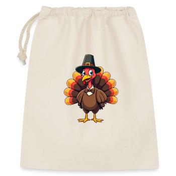 Thanksgiving Drôle Dinde de Thanksgiving - Sac cadeau 40 x 50 cm - nature - Devant
